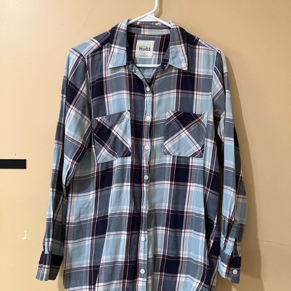Mudd Tops - Mudd Women’s Blue Plaid Shirt